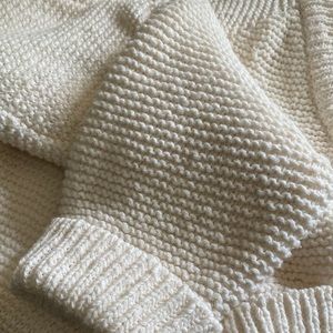 Madewell Cotton V-Neck Cropped Pullover.